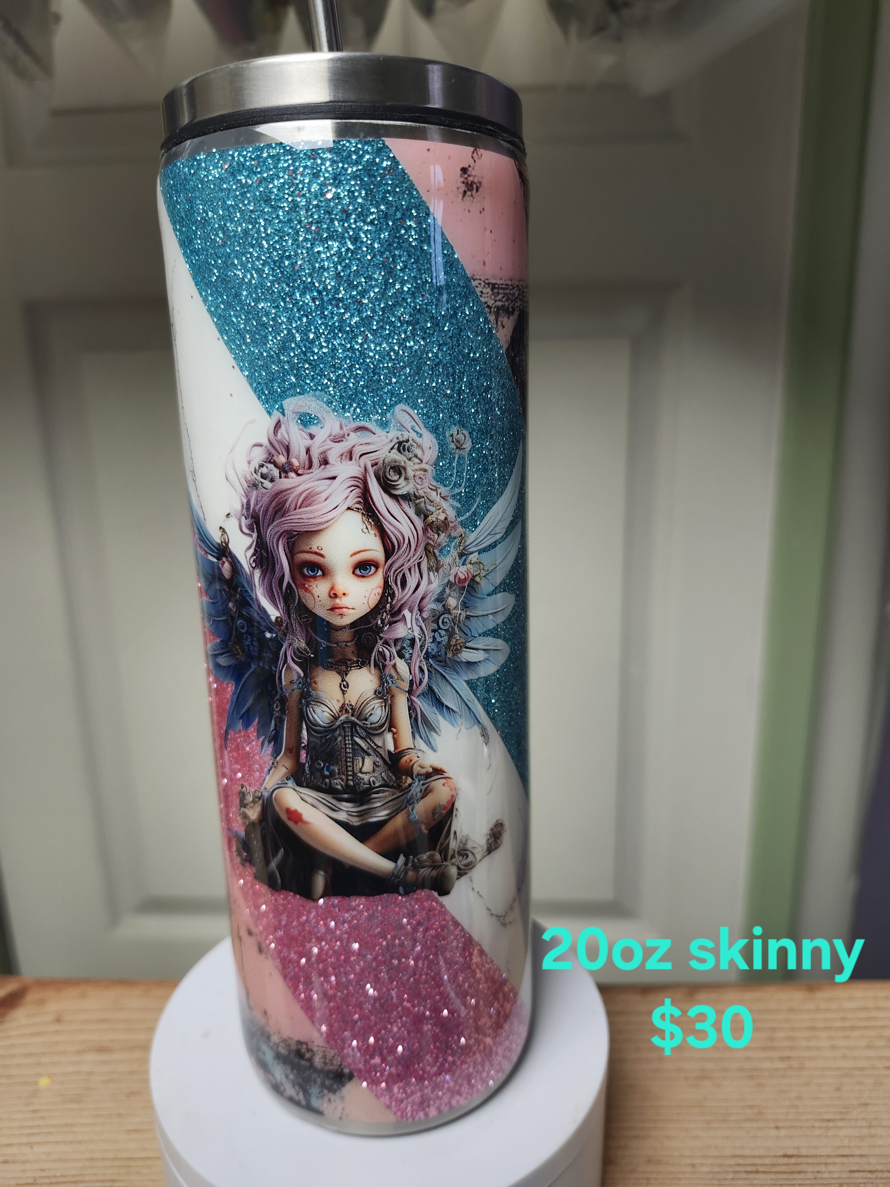 Glitter Fantasy Tumbler 20oz Skinny