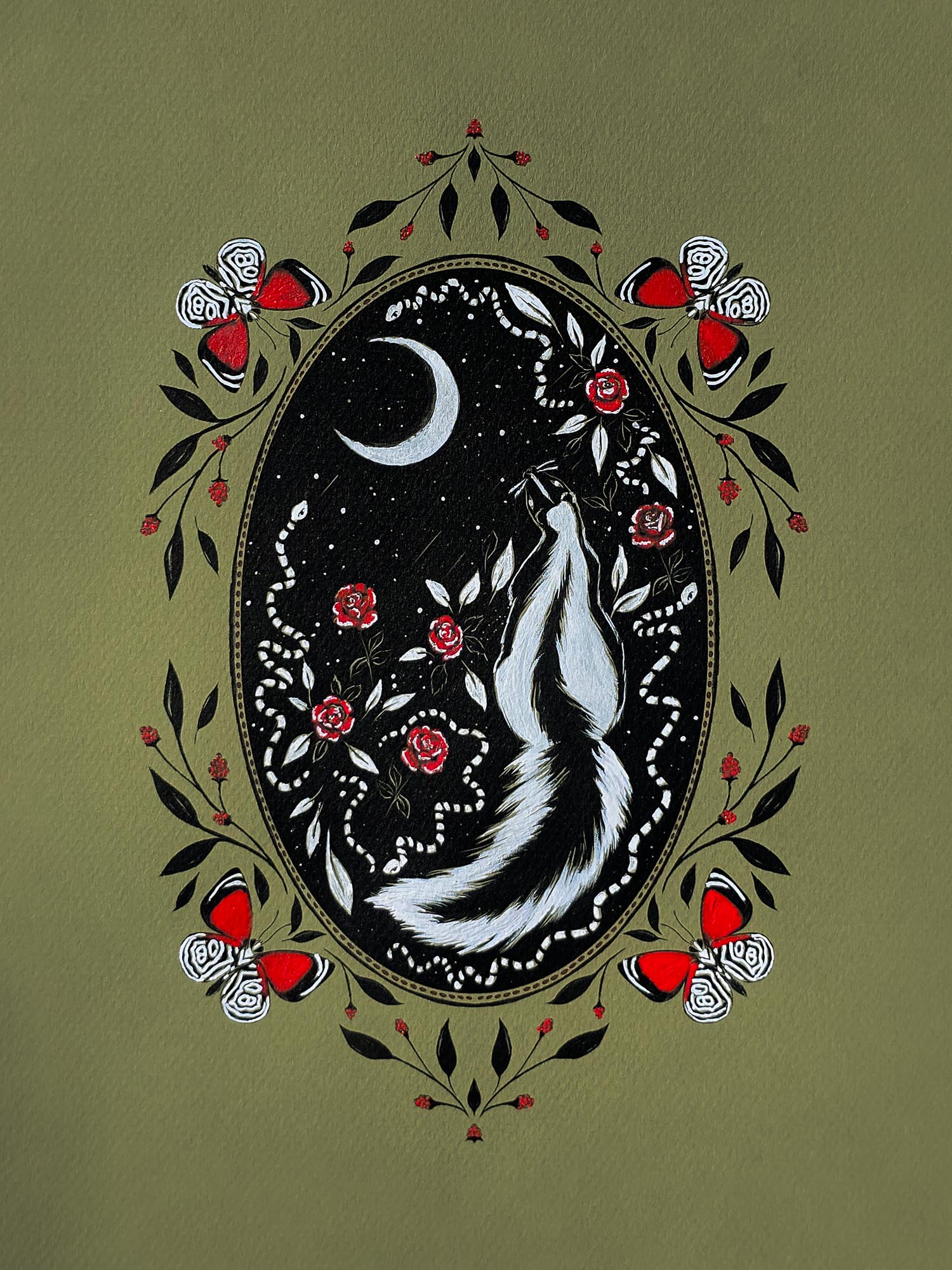 Stripes of the Night Painted Print