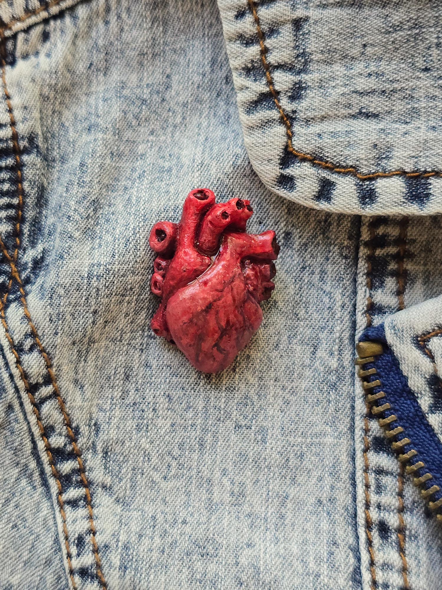 Atomical Human Heart Pin