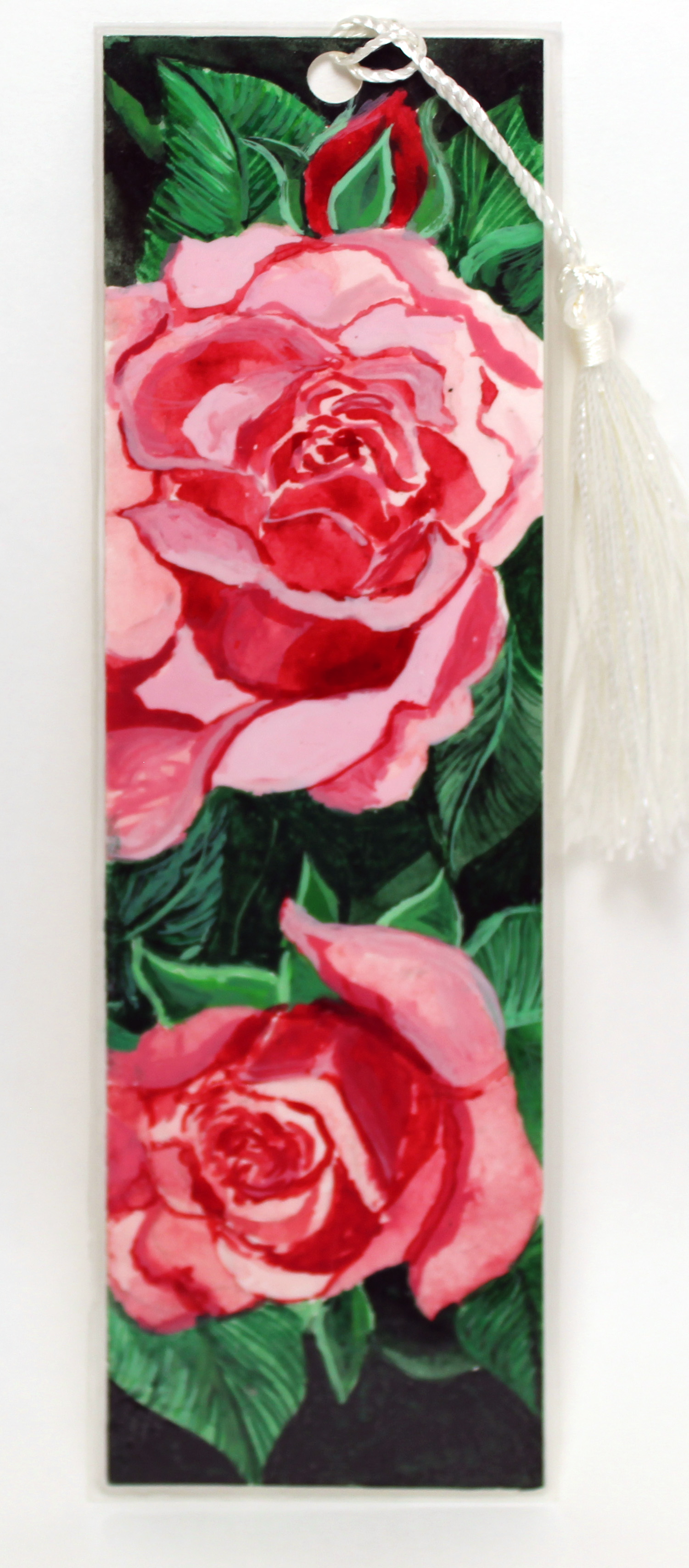 Watercolor Rose Laminated Bookmark