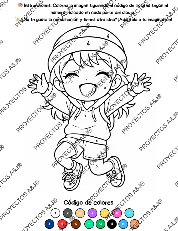 Cuadernillo para colorear por número_ANIME