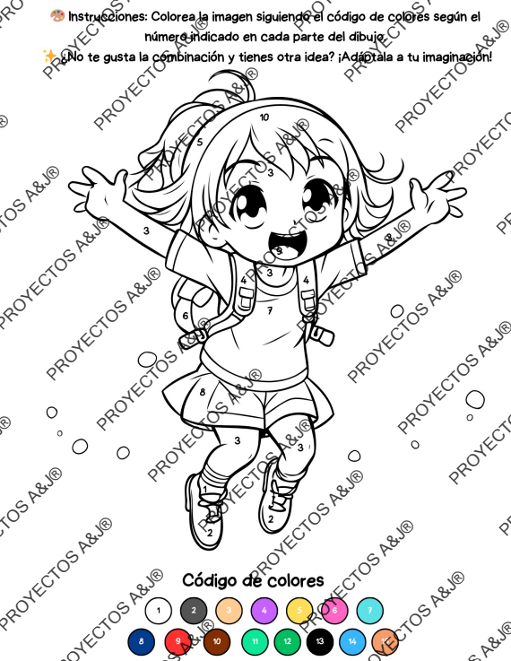 Cuadernillo para colorear por número_ANIME