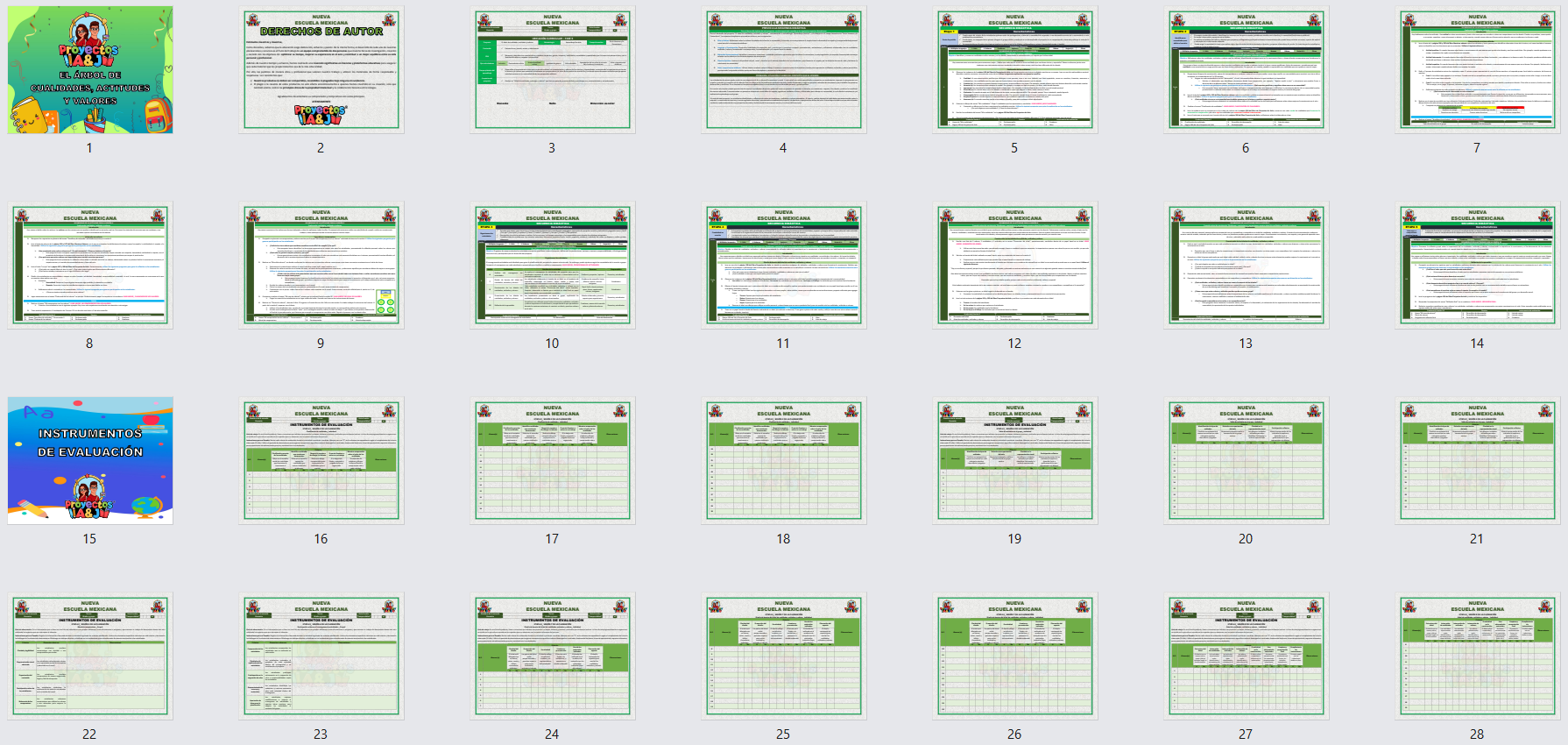 Proyecto: El árbol de cualidades, actitudes y valores
