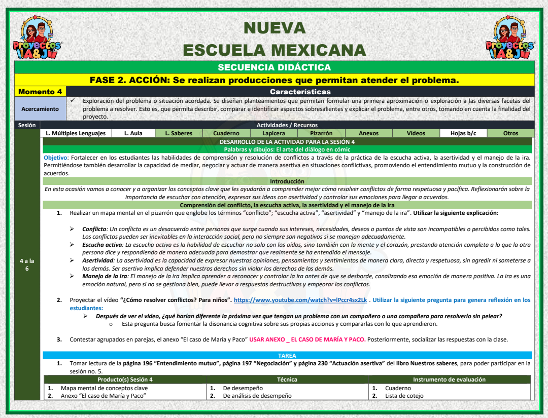 Proyecto: Aprendo a escuchar para poder dialogar