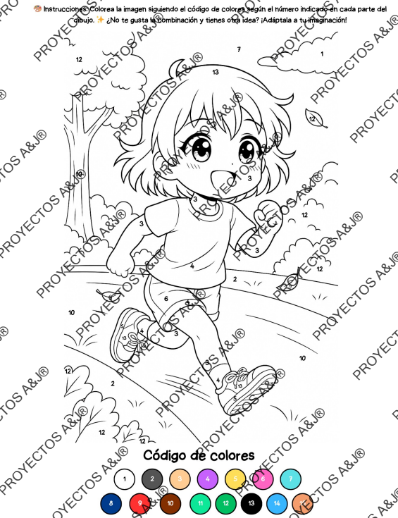 Cuadernillo para colorear por número_ANIME