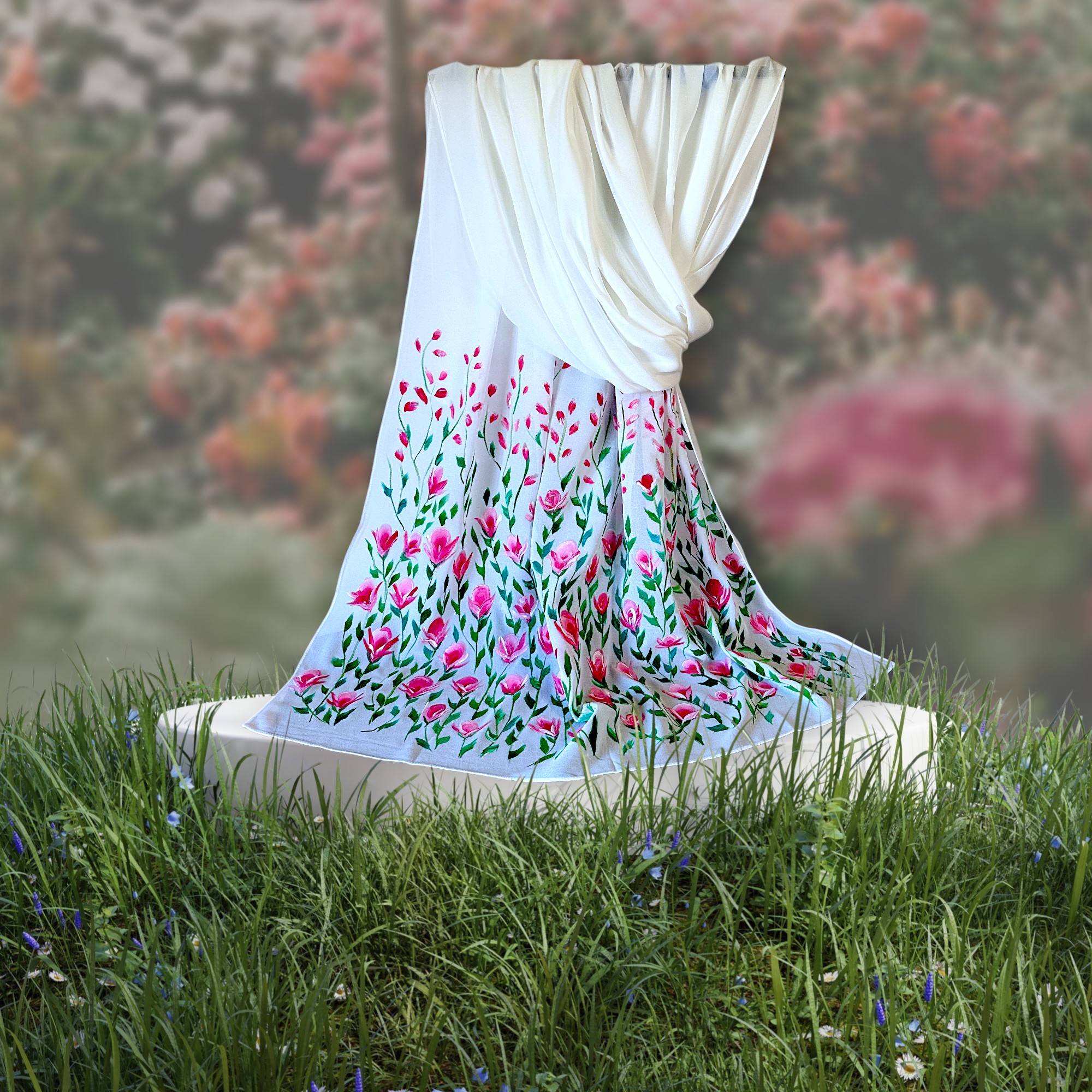 Hand-Painted Dusty Rose Hijab