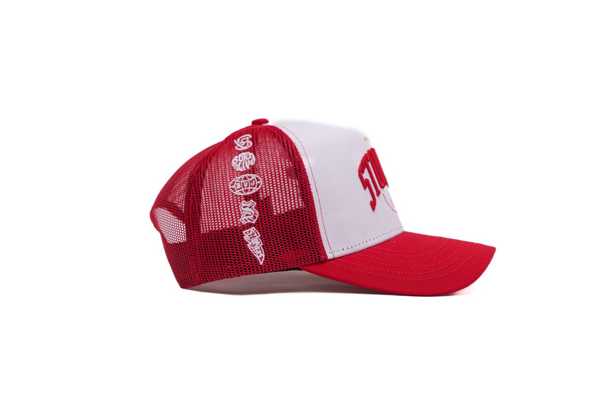 STONERS Red and White Trucker Hat