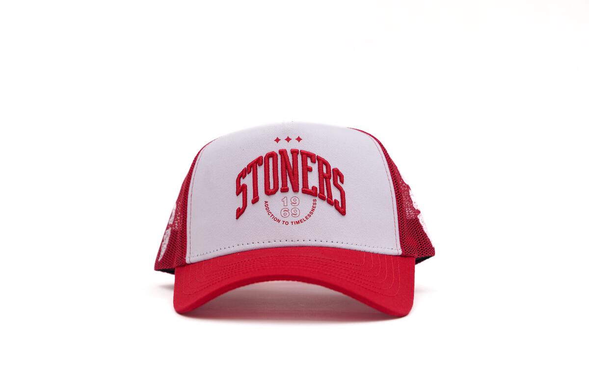 STONERS Red and White Trucker Hat