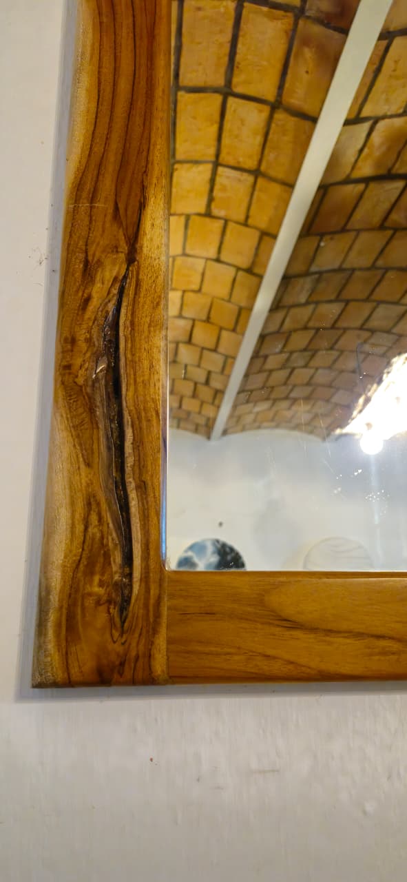 Espejo de pared de madera
