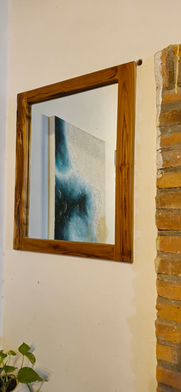 Espejo de pared de madera