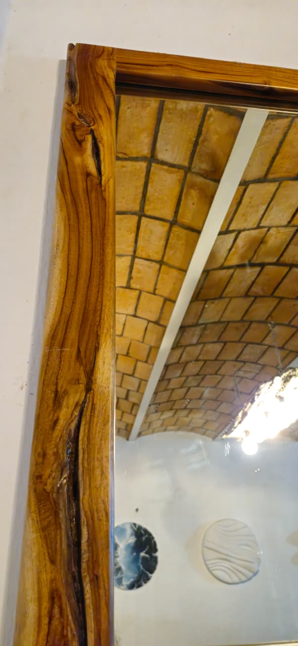 Espejo de pared de madera