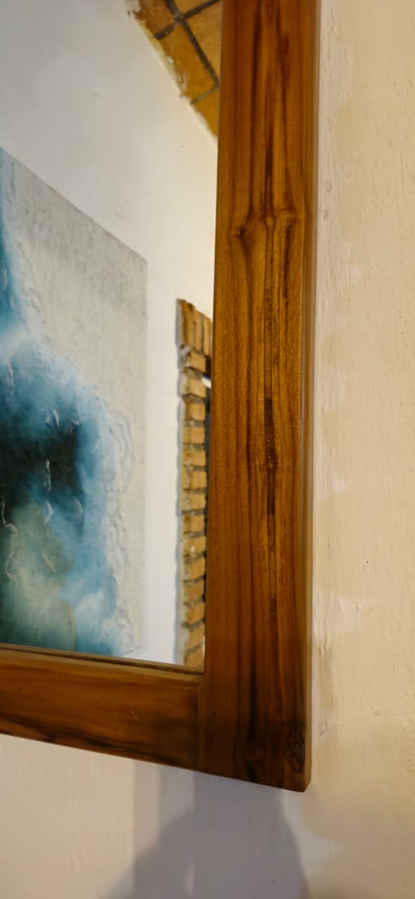 Espejo de pared de madera