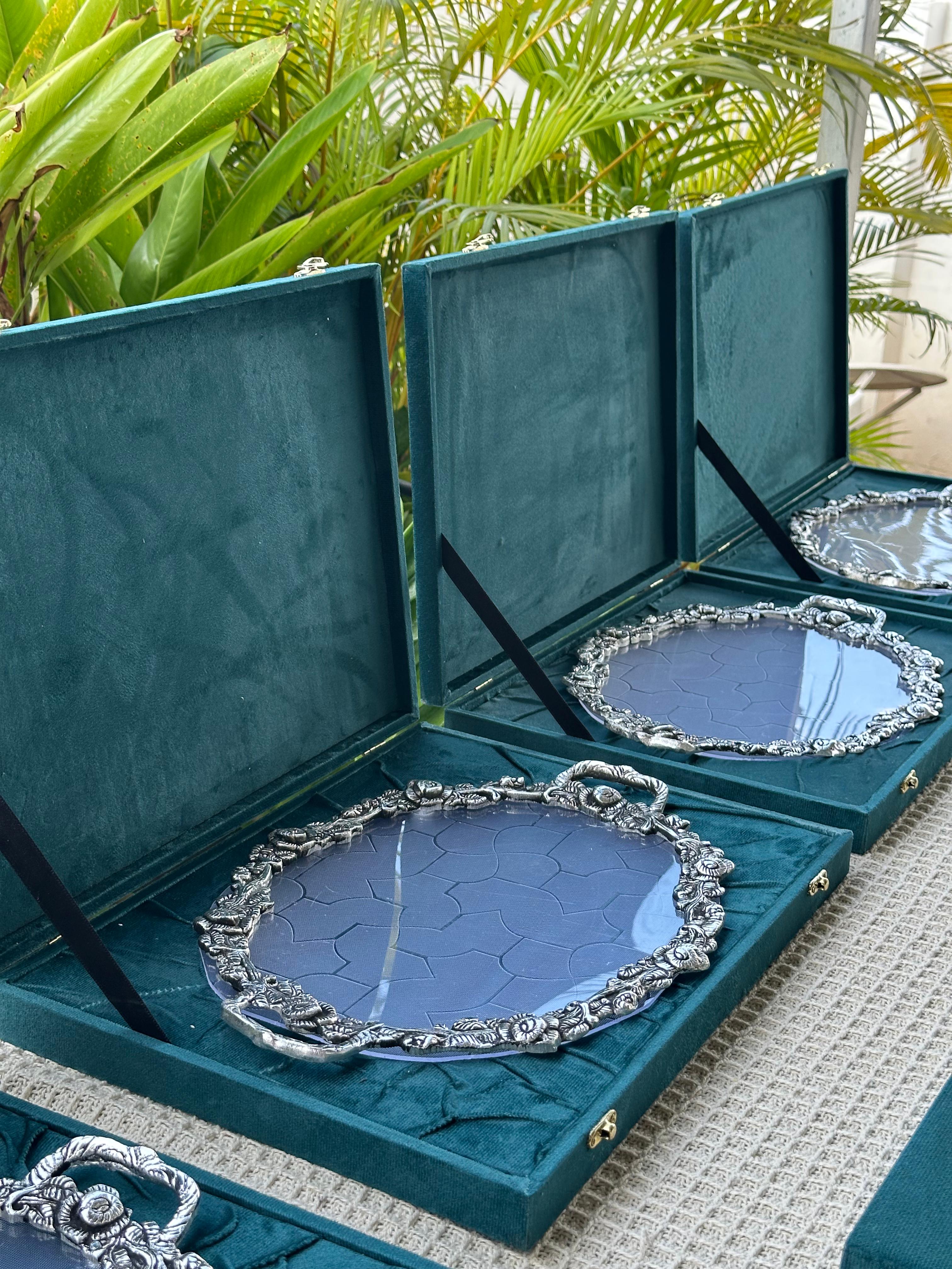 Decorative Silver-Plated Serving Tray