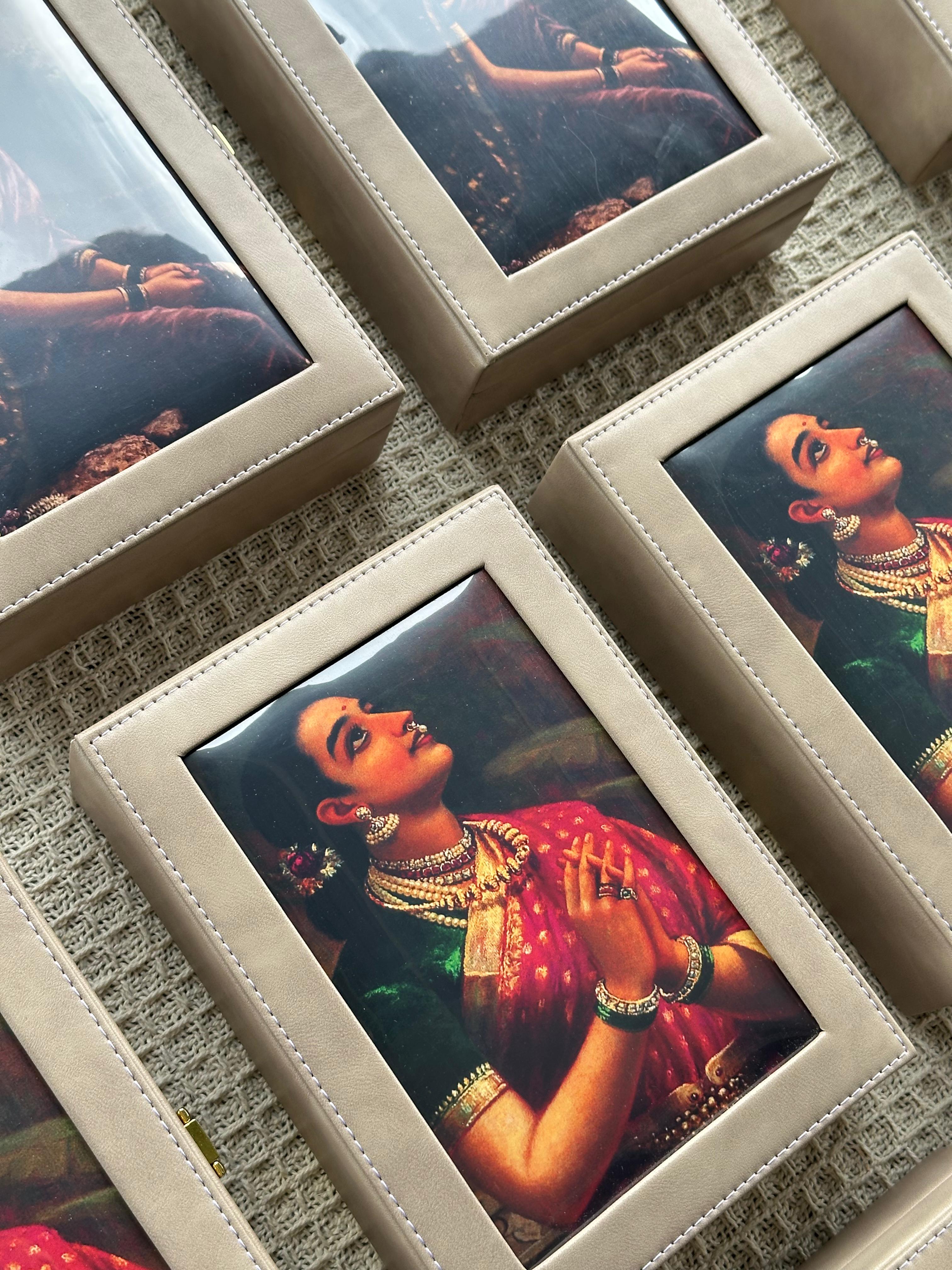Handcrafted Jewelry Box with Classic Art Print
