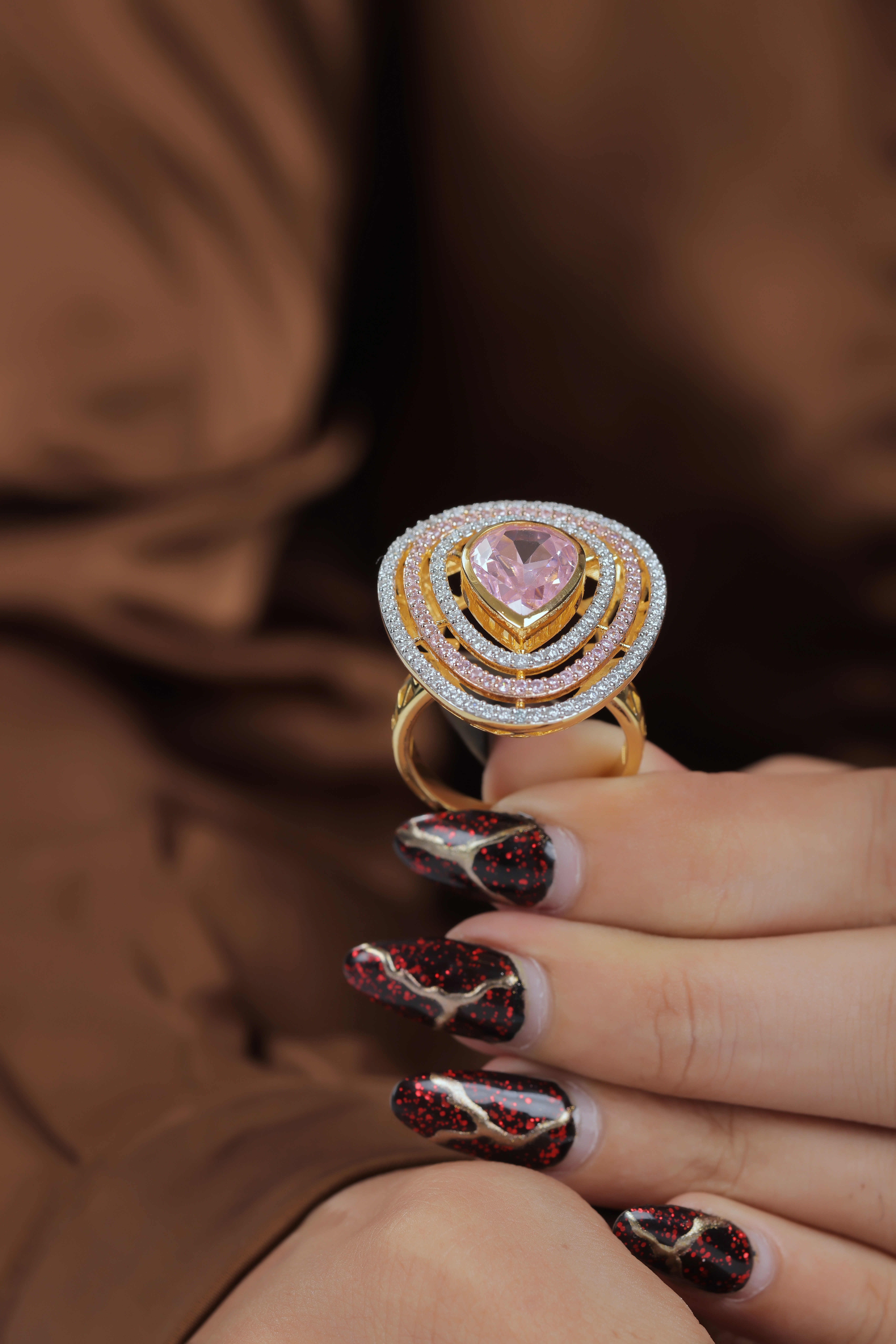 Elegant Rose Gold Gemstone Ring