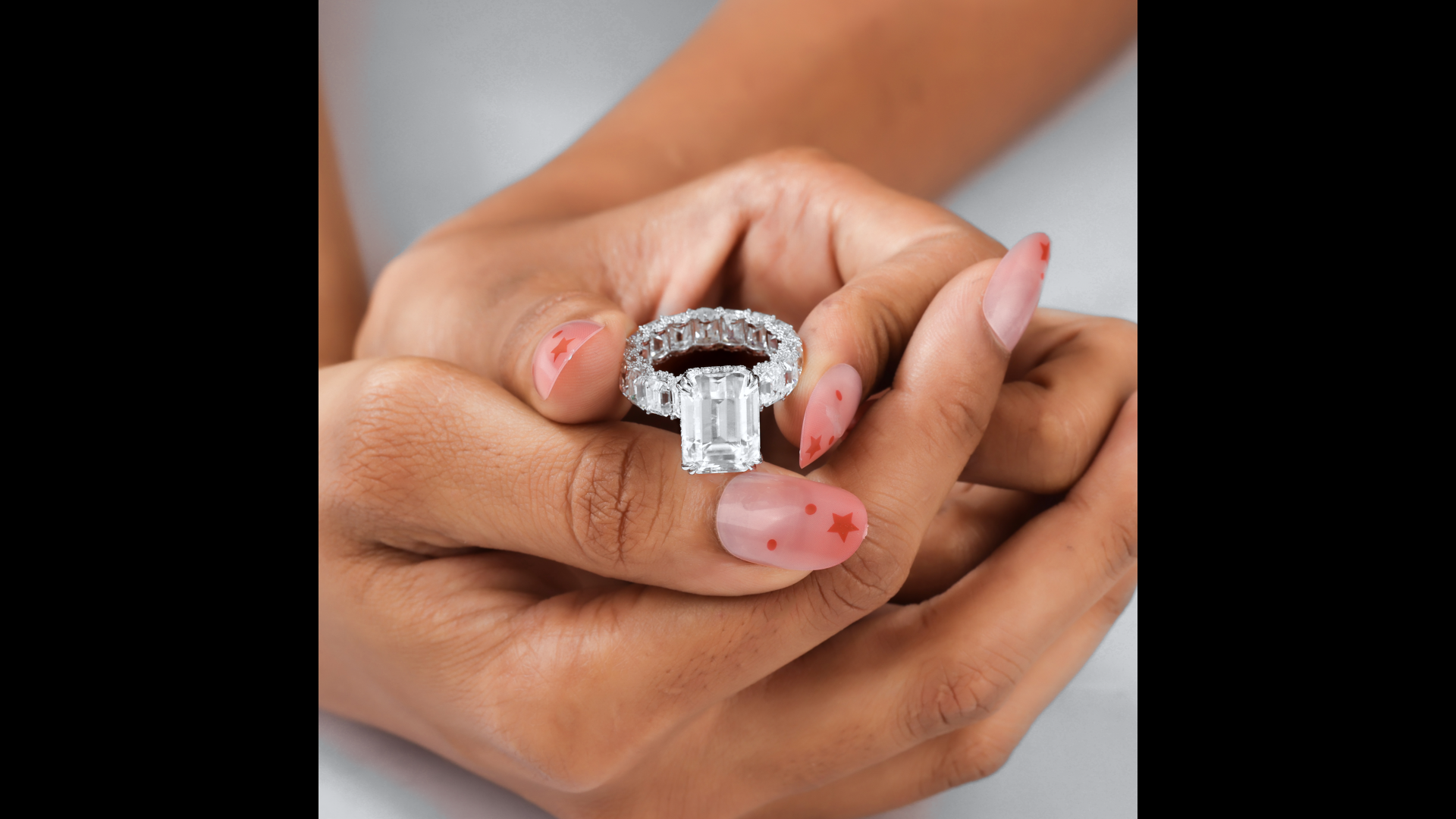 Emerald Moissanite Engagement Ring – 8 Carat Center Stone + 8 Carat Accent Diamonds – Luxury Emerald Cut Ring – Statement Wedding Ring