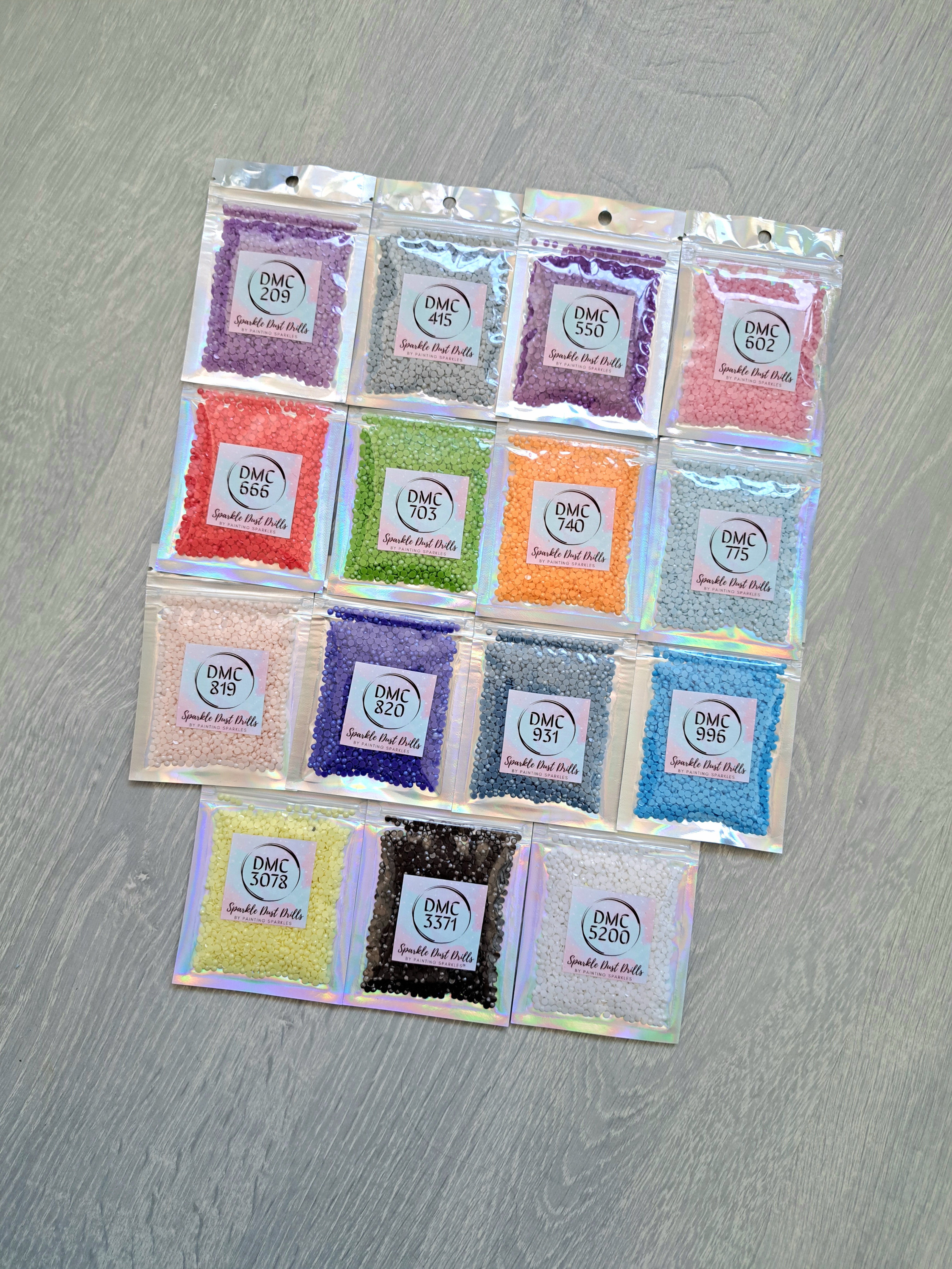 Fairydust Drills Round Set - 15 Colors - 10 gram per Bag