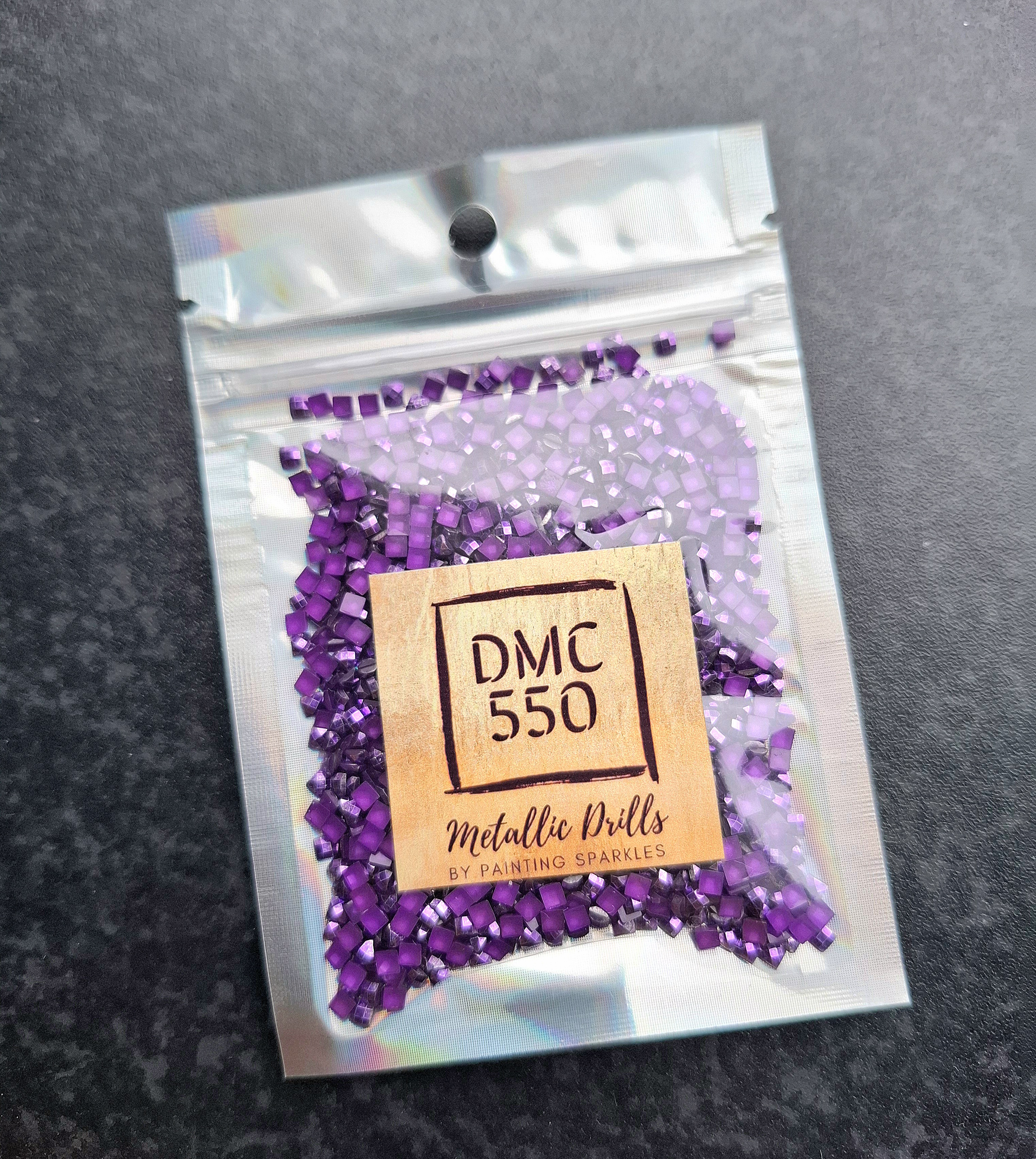 Metallic Drills Square - DMC #550 - 10 gram Bag