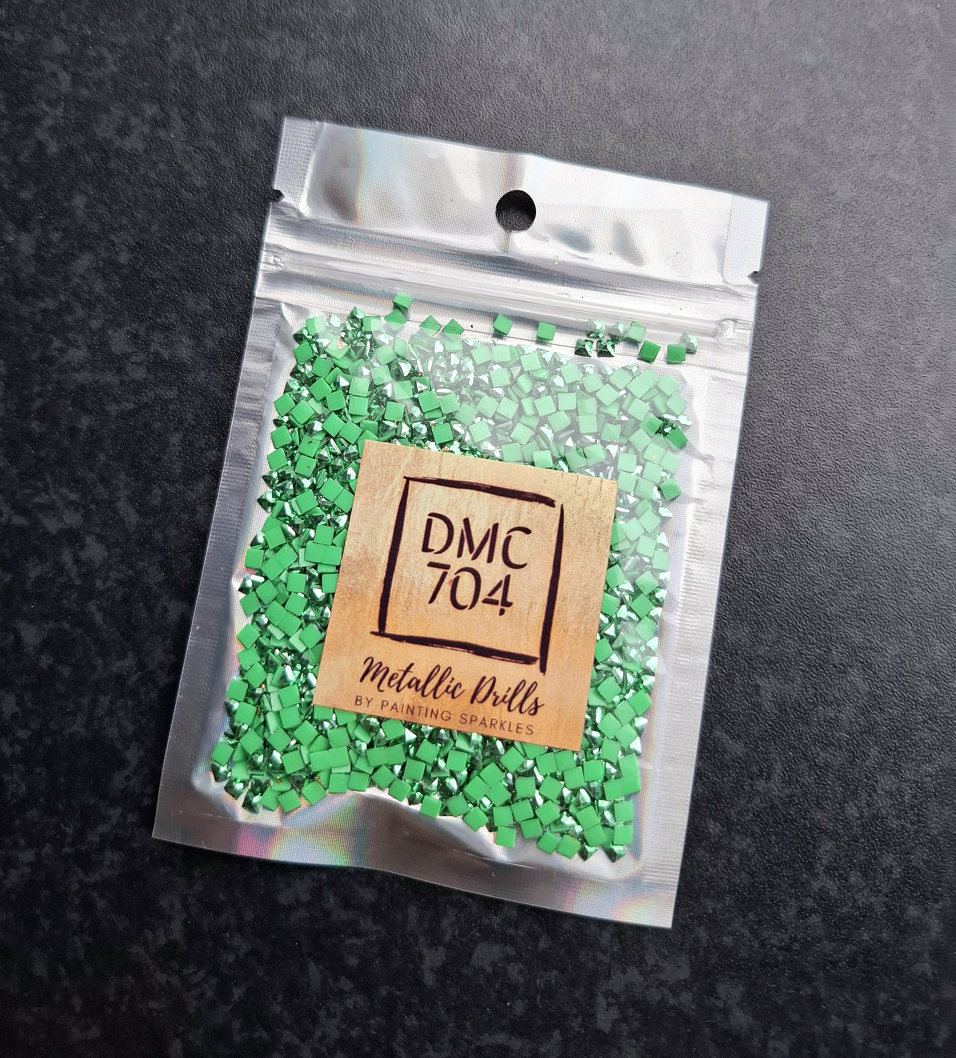 Metallic Drills Square - DMC #704 - 10 gram Bag