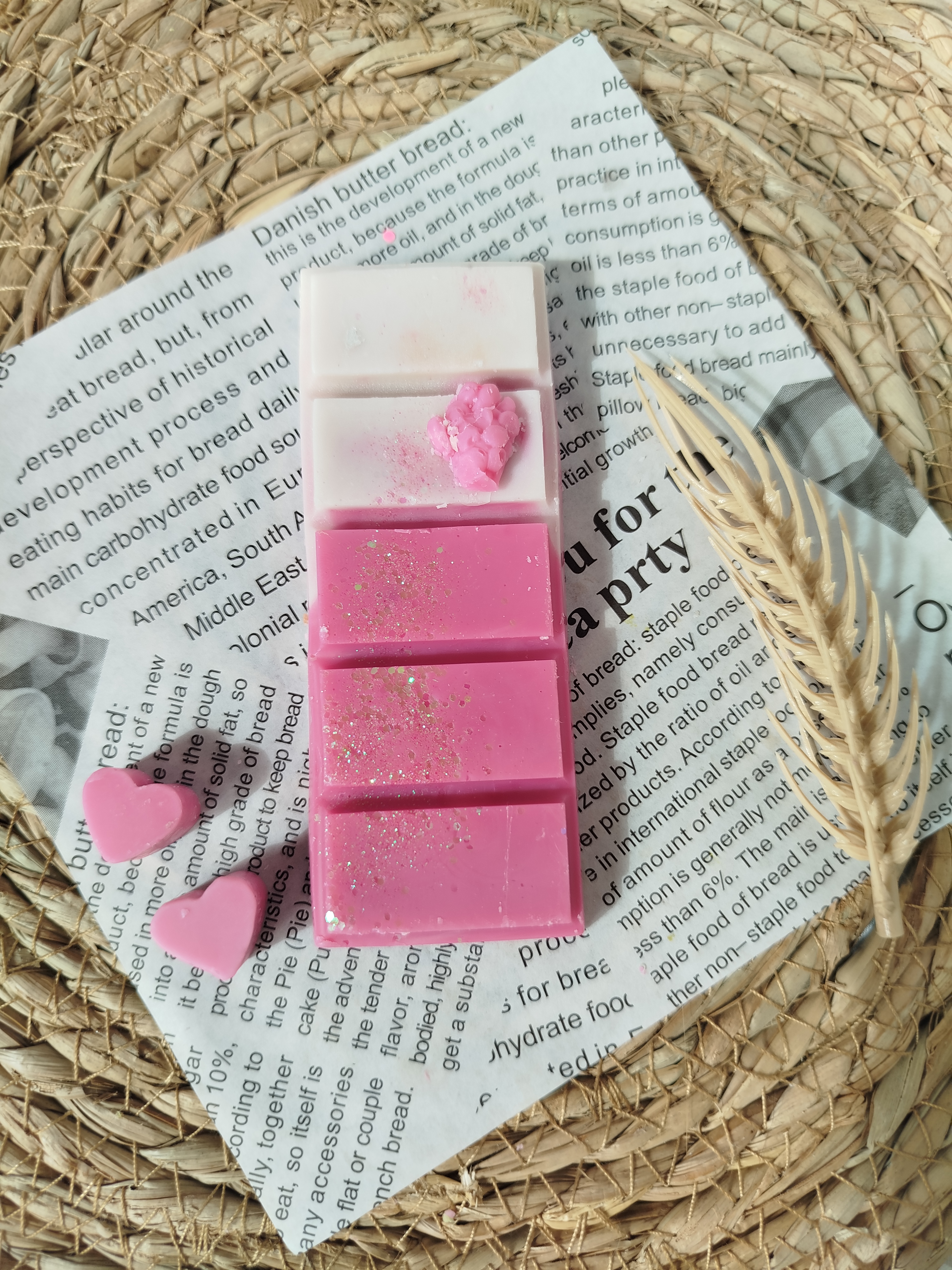 Wax melts: Tableta de chupachup fresa-nata.