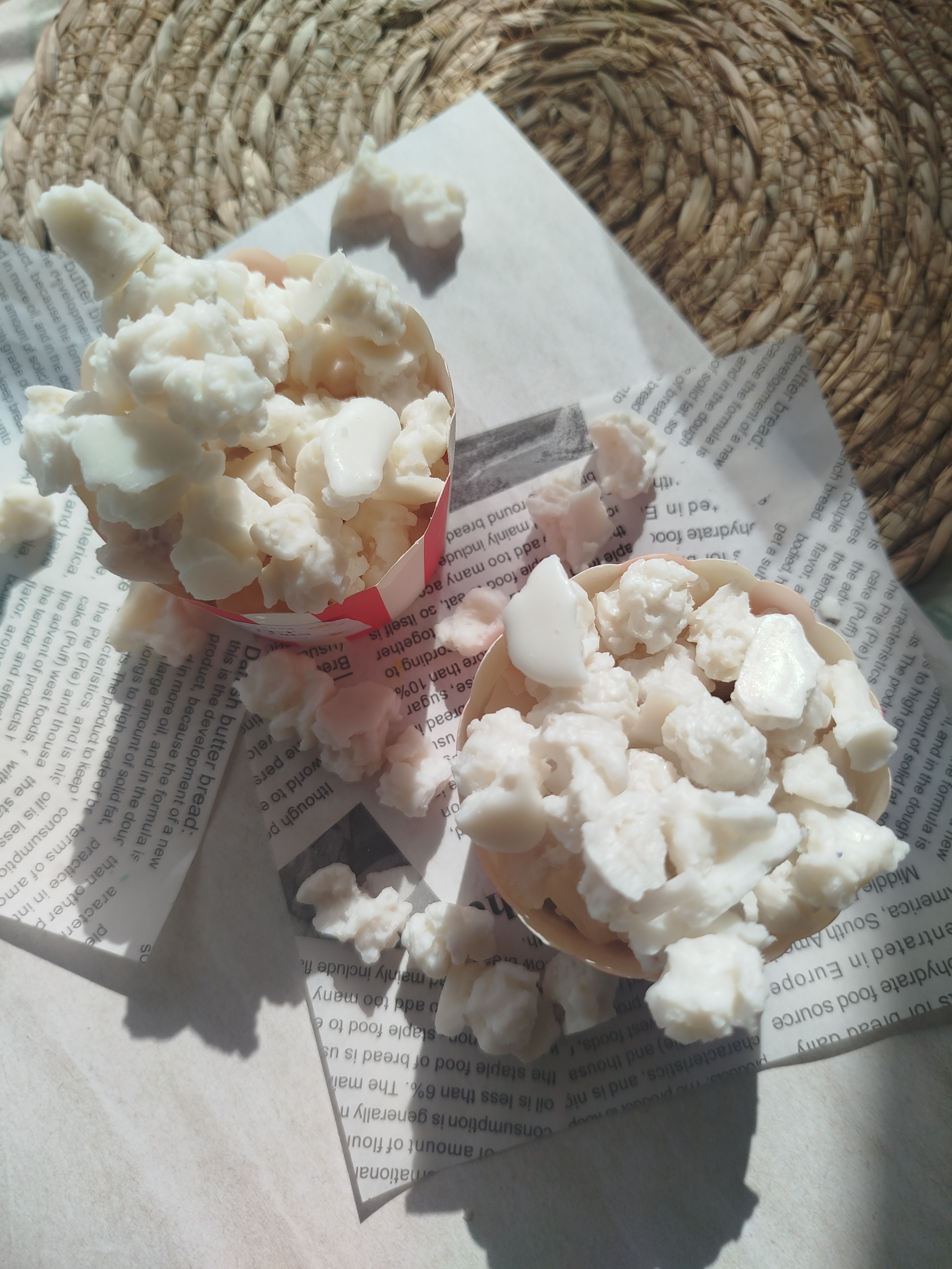 Wax melts: sweet popcorn.