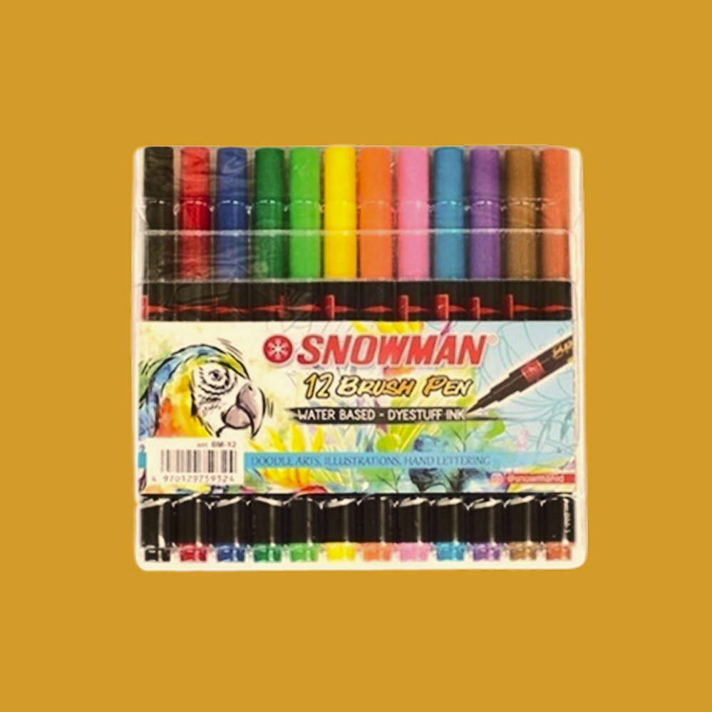 Set Brush pen Snowman - 12 pcs