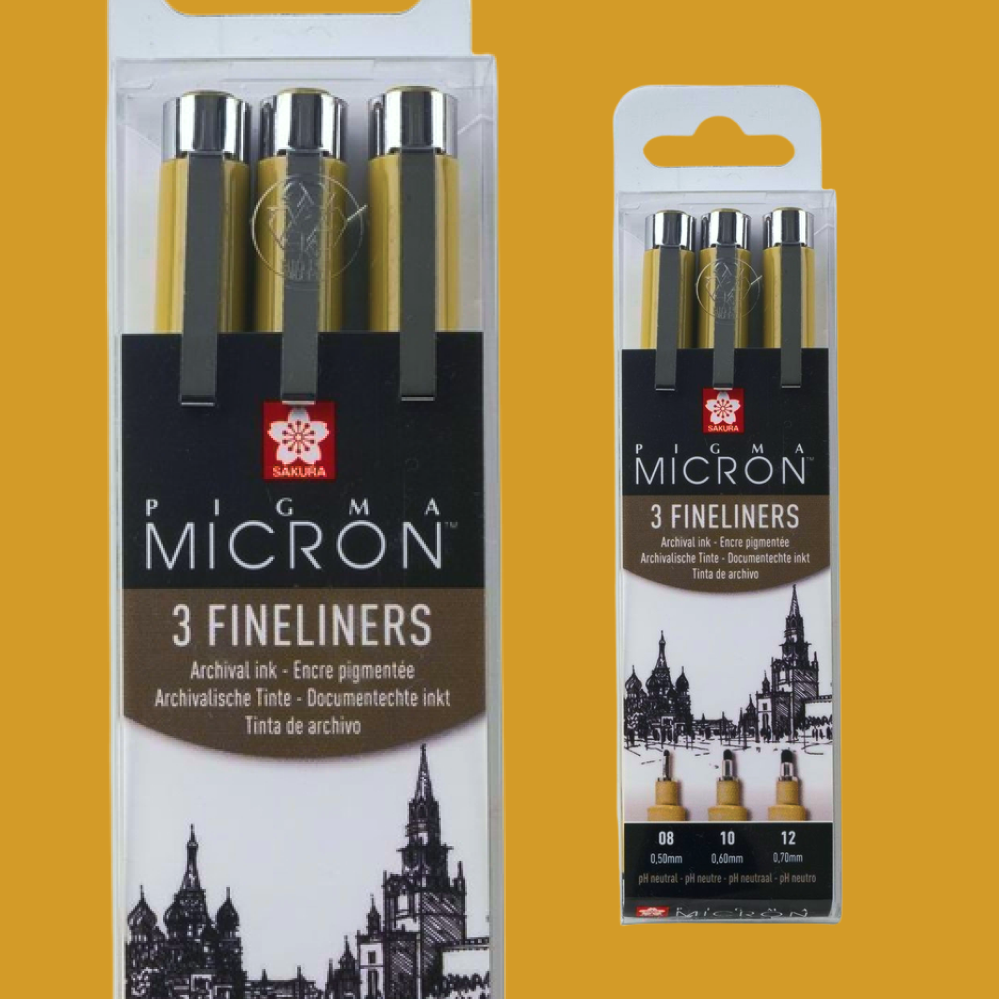 Set Drawing Pen Sakura Pigma Micron - 3 pcs