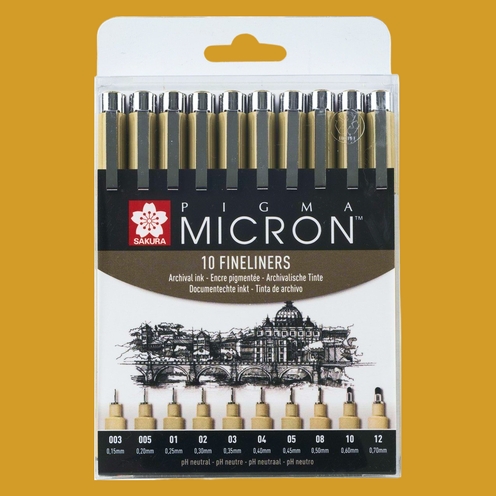Set Drawing Pen Sakura Pigma Micron - 10 pcs