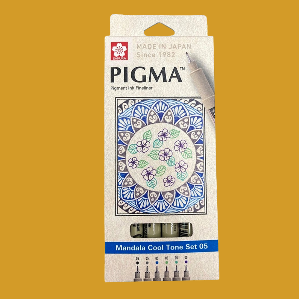 Set Drawing Pen Sakura Pigma Micron Mandala- 6 pcs Cool