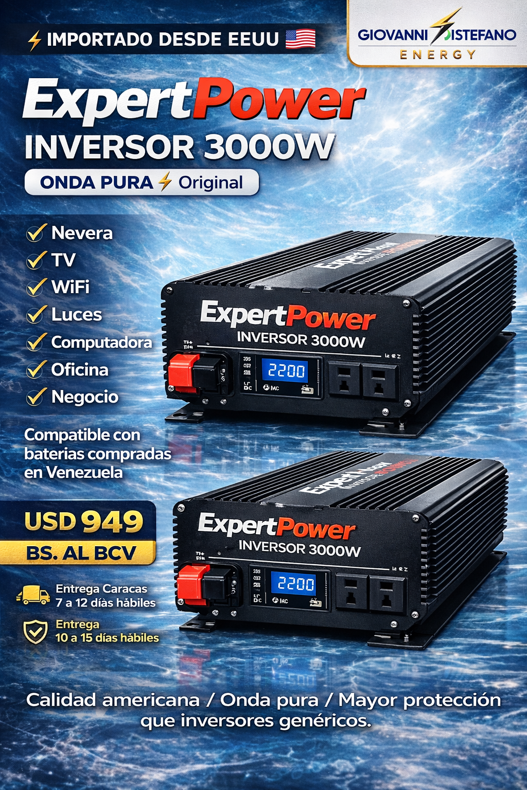 ExpertPower Inversor 3000W Onda Pura Original 