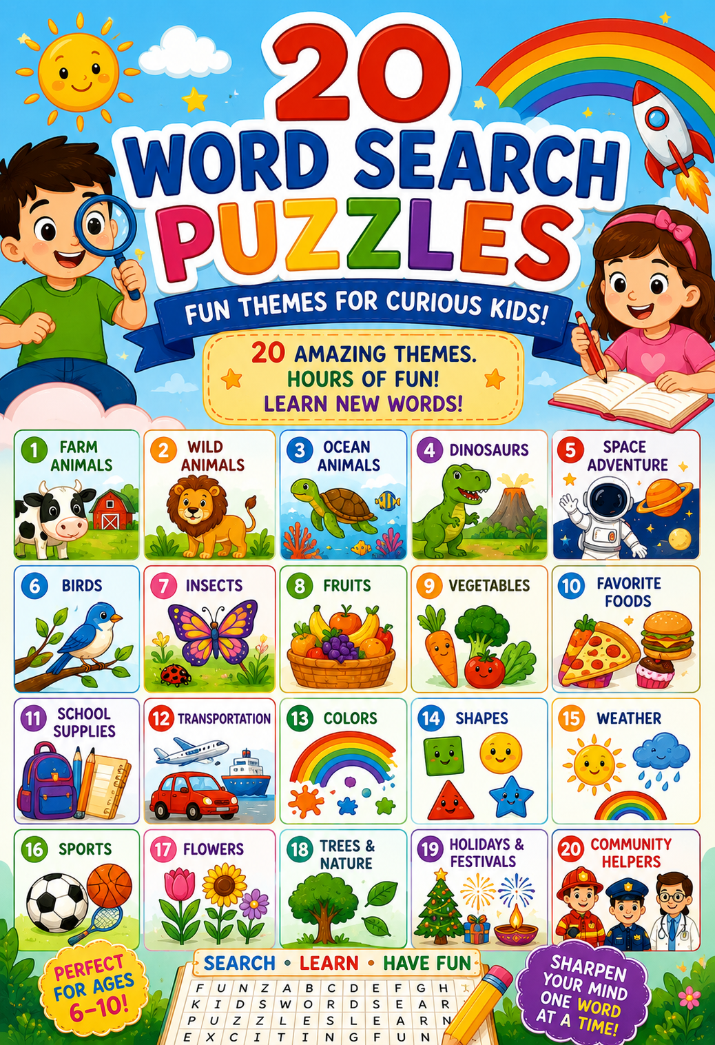 20 Word Search Puzzles