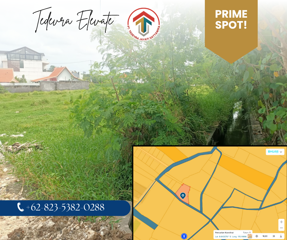 PRIME SPOT Leasehold 7,8 Are Land – Tibubeneng, Canggu Area