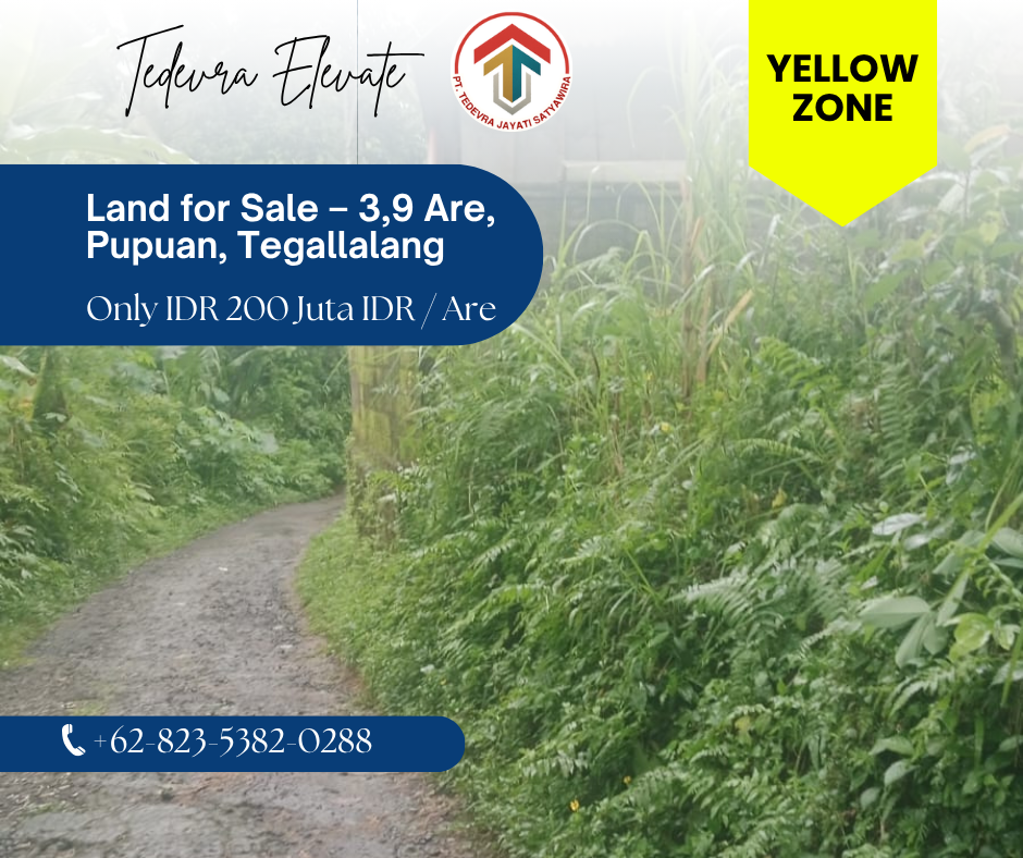 Land for Sale β 3.9 Are, Pupuan, Tegallalang UBUD (Yellow Zone R-4)