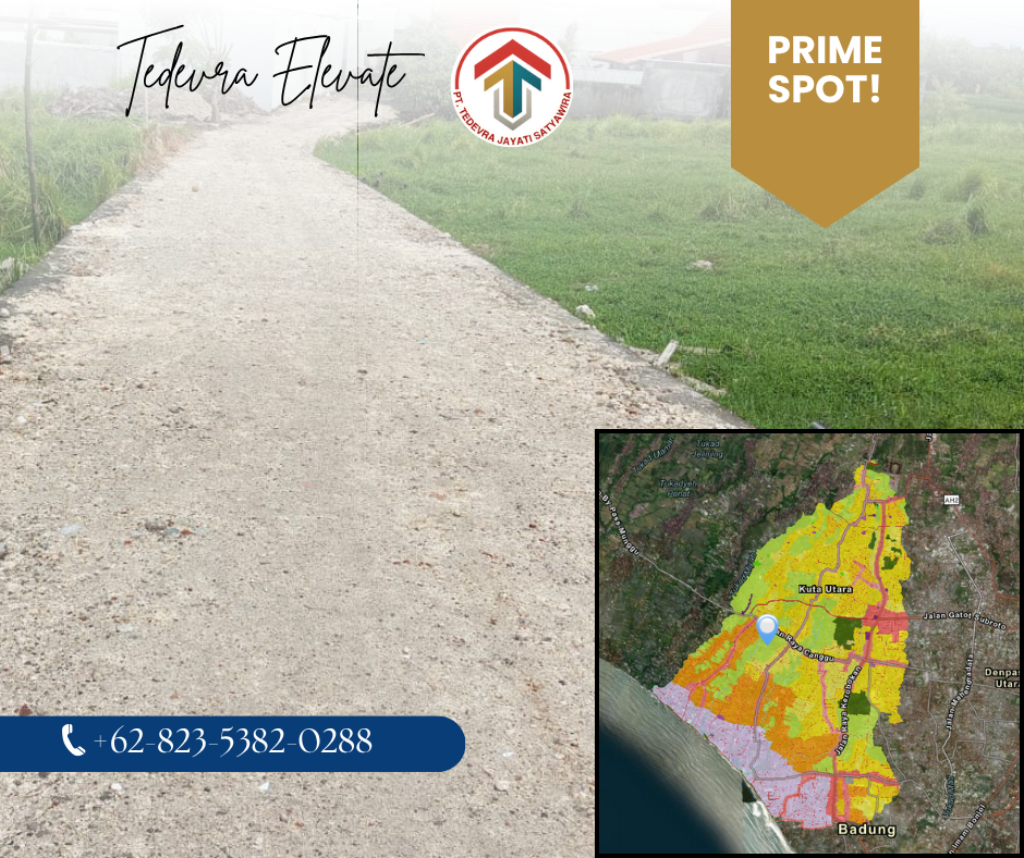 PRIME SPOT Leasehold 7,8 Are Land – Tibubeneng, Canggu Area