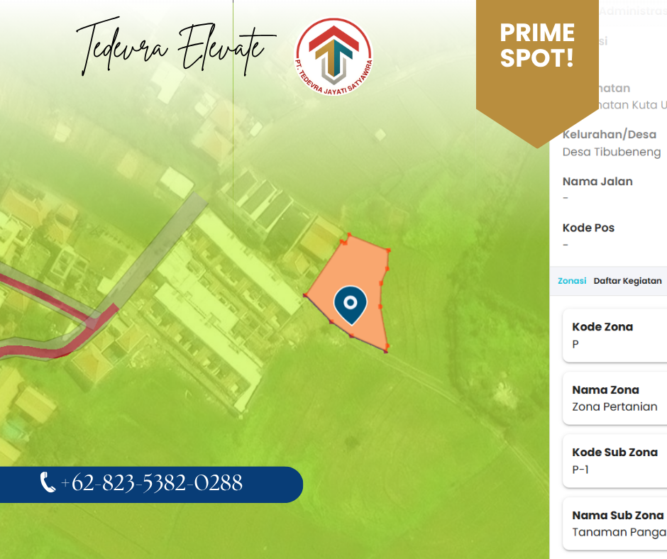 PRIME SPOT Leasehold 7,8 Are Land – Tibubeneng, Canggu Area