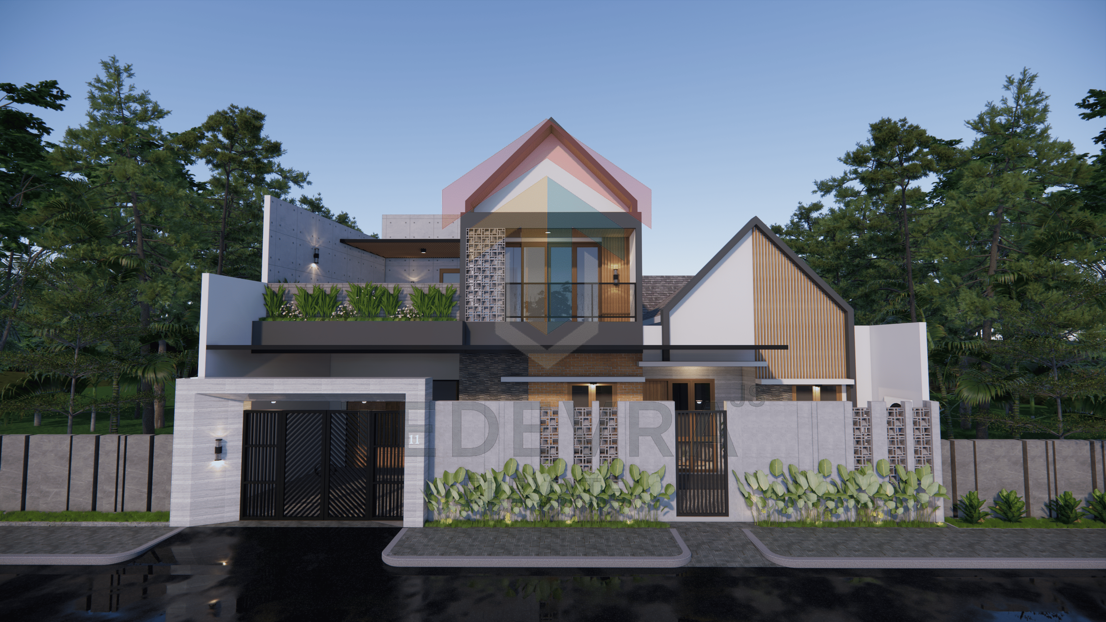 Modern Tropical Minimalist 5BR House – Land Size 319 m², 2 Storeys, Full Construction Drawings - MTD180
