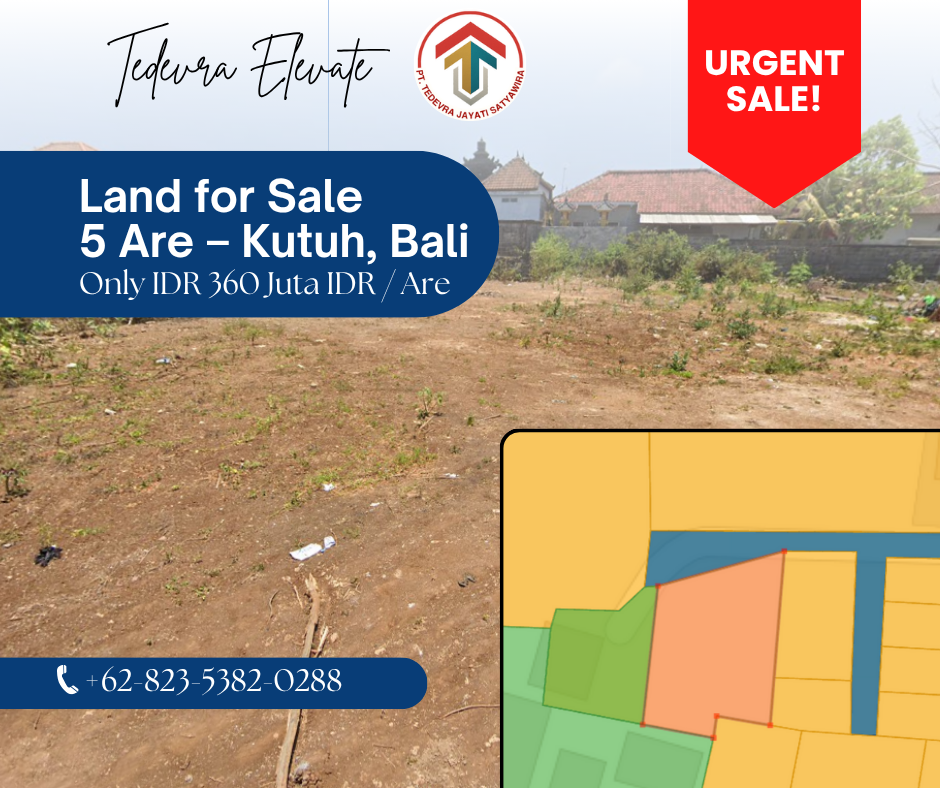 Land for Sale – 5 Are, Kutuh, South Kuta, Bali