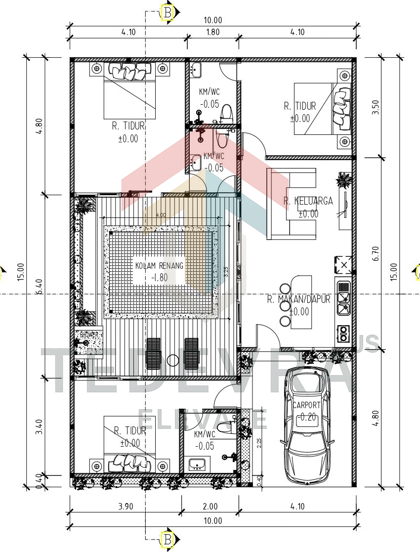 LA CASA TROPICA MODERN POOLSIDE LIVING VILLA - MT246