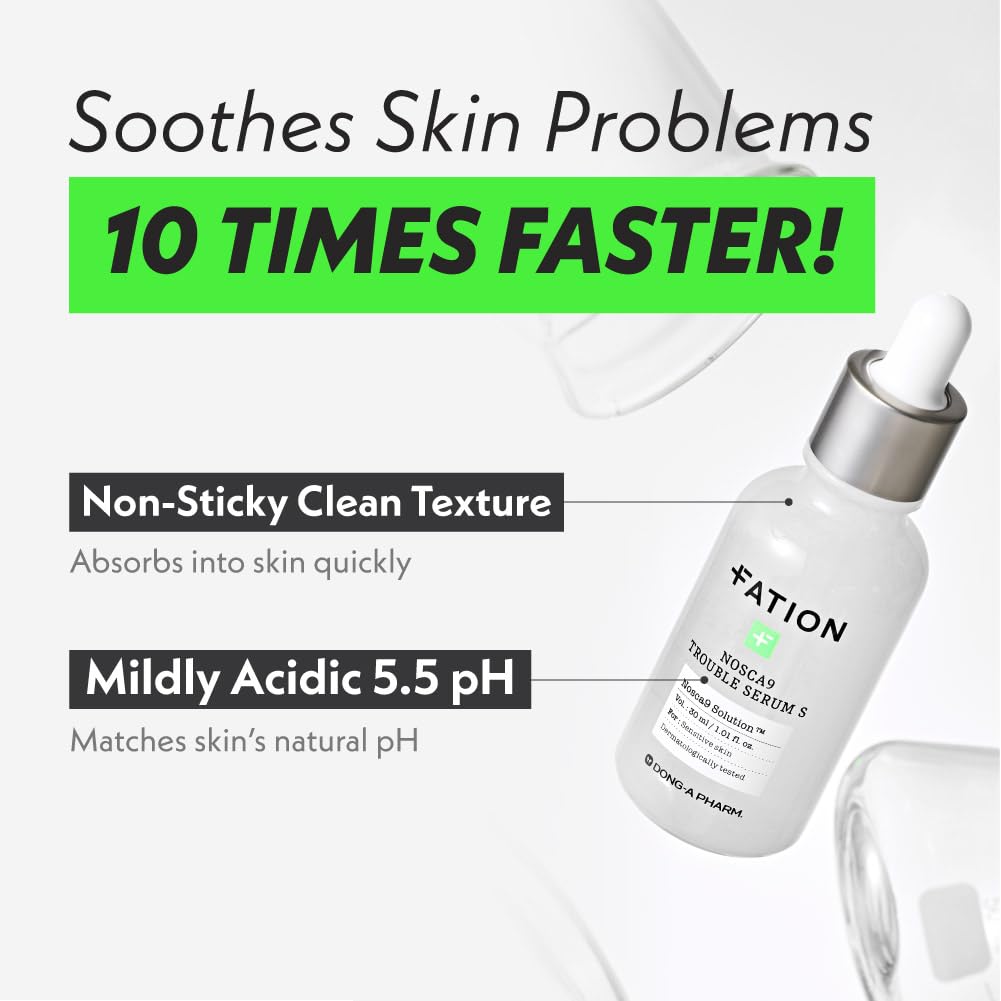 Fation Soothing Serum S - Rapid Hydrating Calming Serum with 5-Layer Ceramide Complex &Fresh Centella Asiatica, Advanced Barrier Repair for Sensitive Skin Korean Skin Care