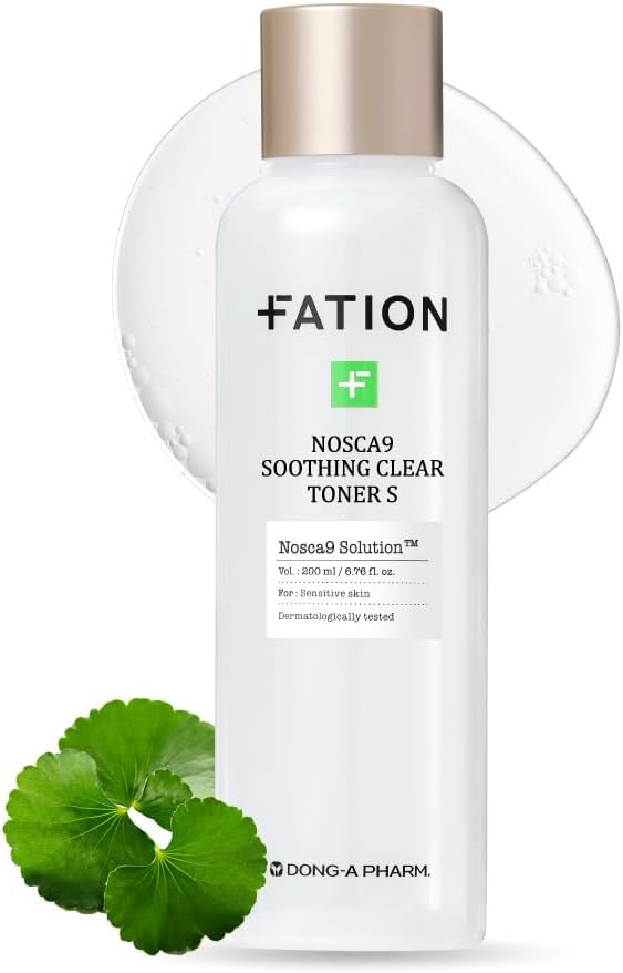 Fation Nosca9 Soothing Skincare Set Exfoliating Toner, Hydrating Serum & Barrier Cream with PHA, LHA, 5-Layer Ceramide Complex & Fresh Centella Asiatica for Sensitive Skin