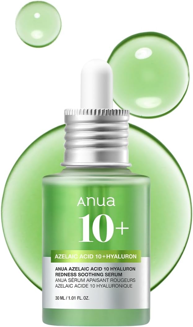 Anua Azelaic Acid 10 Hyaluron Redness Soothing Serum, Facial Serum for Sensitive skin, Hyaluronic Acid, Niacinamide, Spot Care, Natural Color, Vegan, Korean Skincare