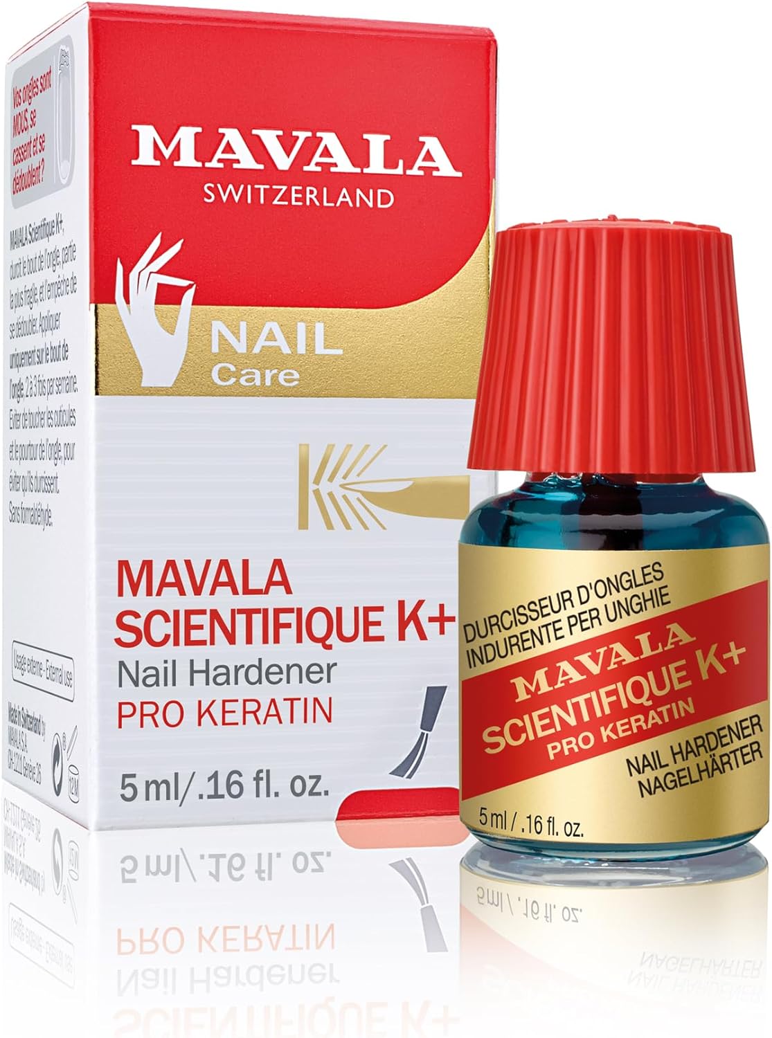 MAVALA Scientifique K+ Keratin Hardener Strengthener | Protect Nails | Avoid Breaking and Splitting | Supports Natural Keratinization | Multi-color