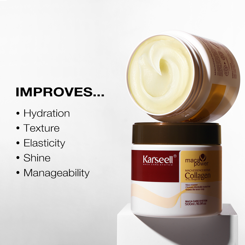 Karseell Collagen Hair Treatment Deep Repair Conditioning Argan Oil Collagen Hair Mask Essence for Dry Damaged Hair All Hair Types 