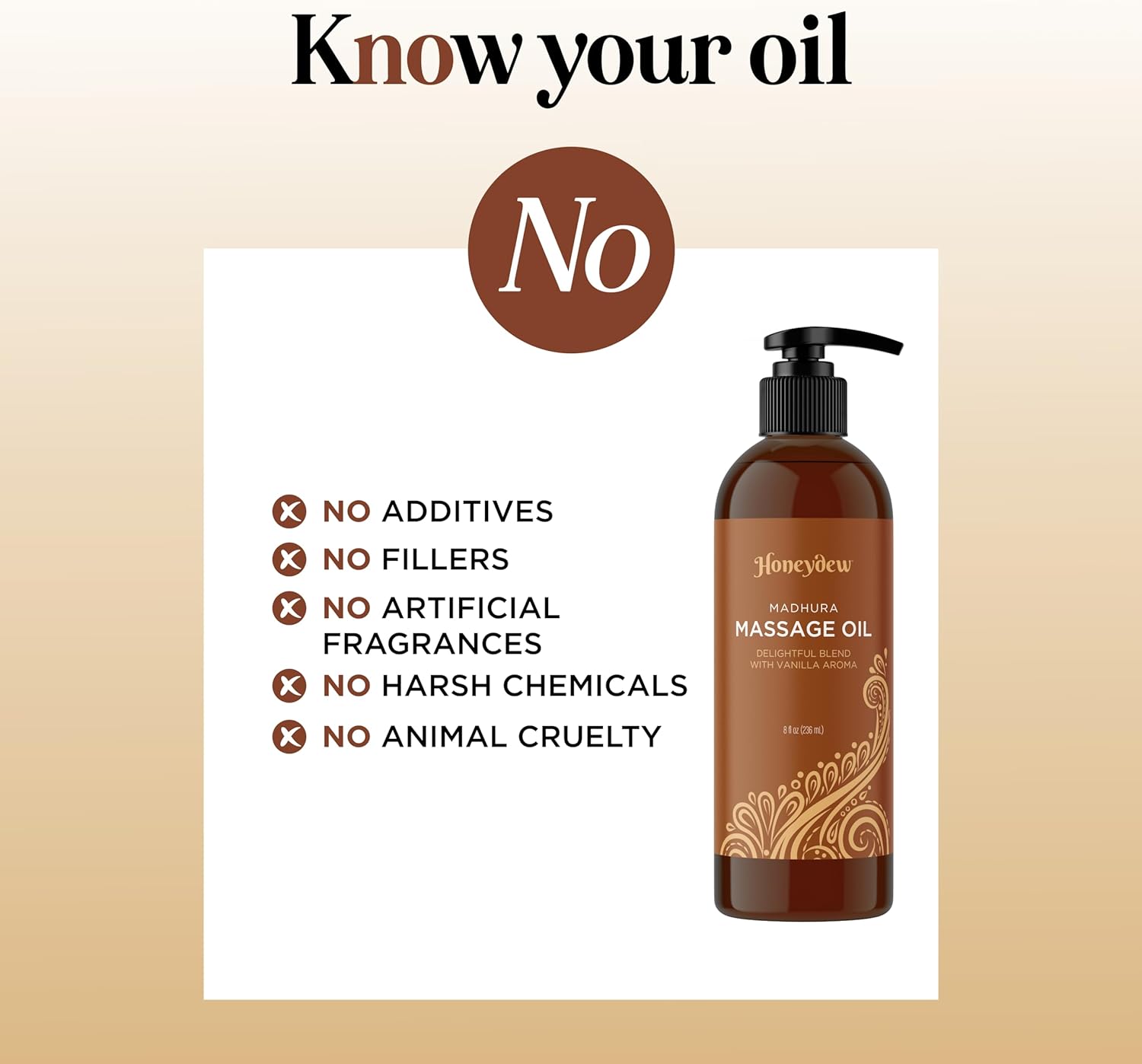 Honeydew Vanilla Massage Oil for Date Night - Premium Easy Gliding Sensual - Non Greasy Non Staining Irresistibly 