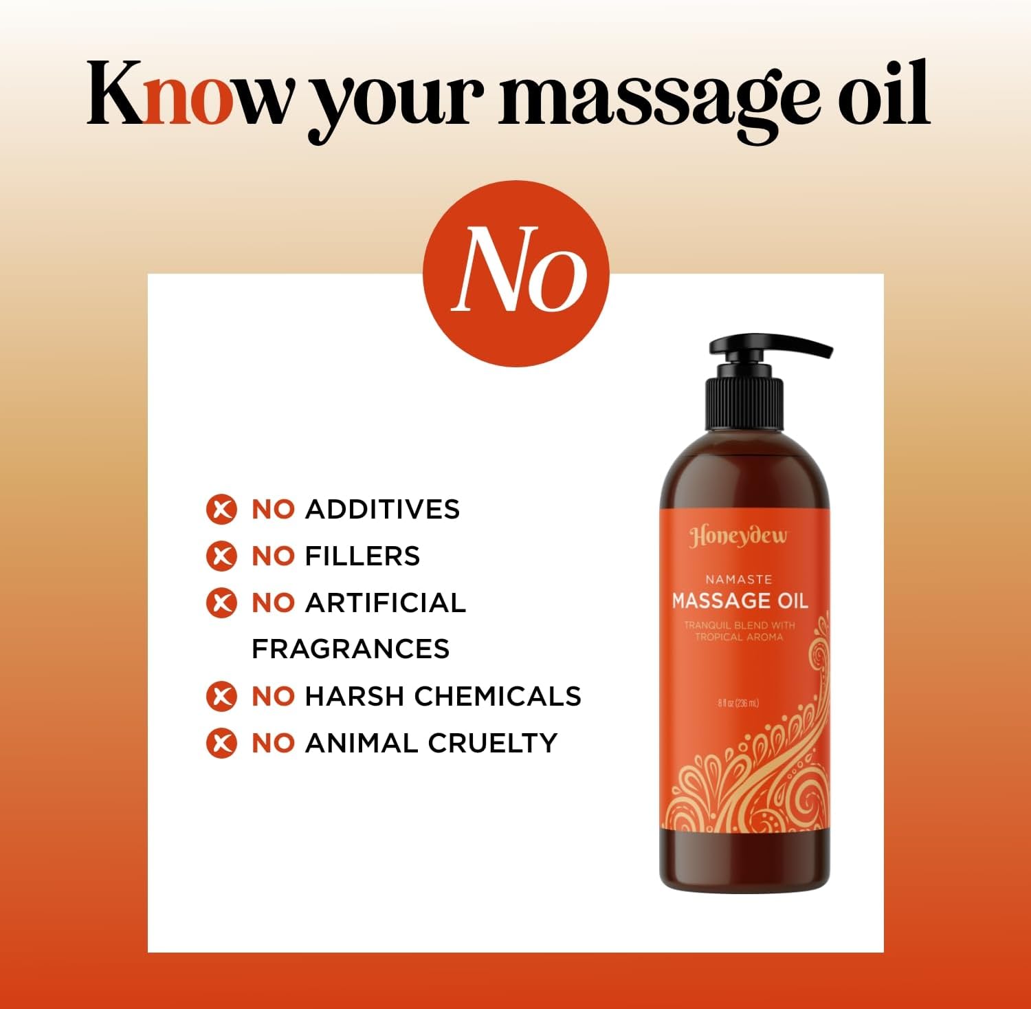 Honeydew Tropical Scented Massage Oil for Couples - Tranquil Full Body Massage Oil for Massage Therapy with Moisturizing Non Greasy