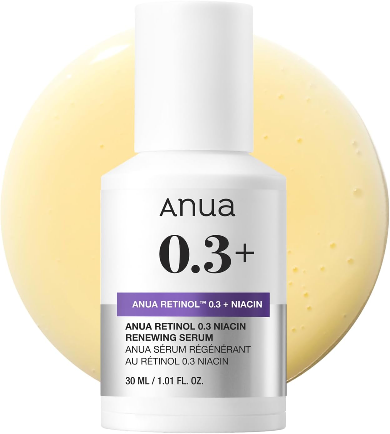 NUA Retinol 0.3 Niacin Renewing Serum, For Anti-Aging with Hydration, Textured & Glass skin, 5% Niacinamide, Retinol For Face, Gentle for Beginner, Korean Skin Care