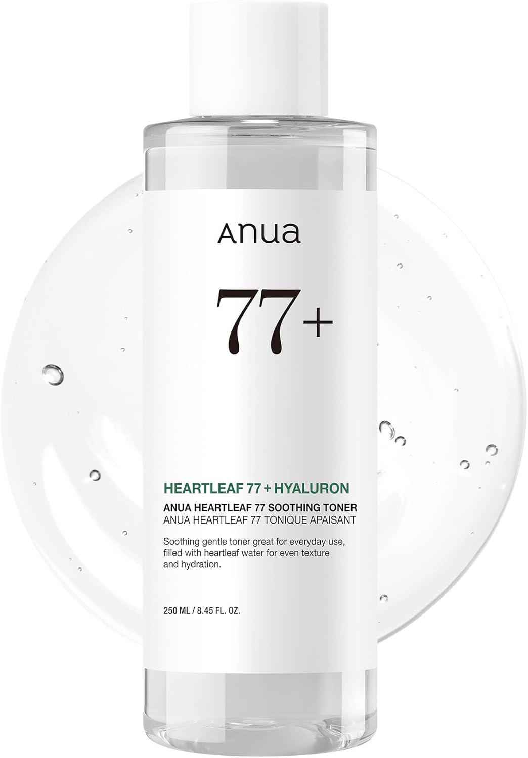 Anua Heartleaf 77% Soothing Toner I pH 5.5 Trouble Care, Calming Skin, Refreshing, Hydrating, Purifying, Cruelty Free, Vegan,(250ml