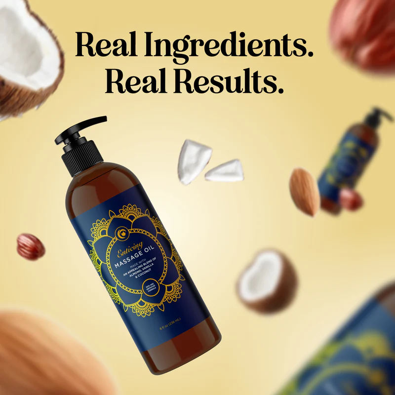 Maple Holistics Luxurious Vanilla Massage Oil for Couples - Easy Glide Non Greasy Sweet Vanilla Sensual Massage Oils for Date Night with Silky Smooth Sweet Almond Oil Coconut and Jojoba - Vegan Non GMO & Gluten Free