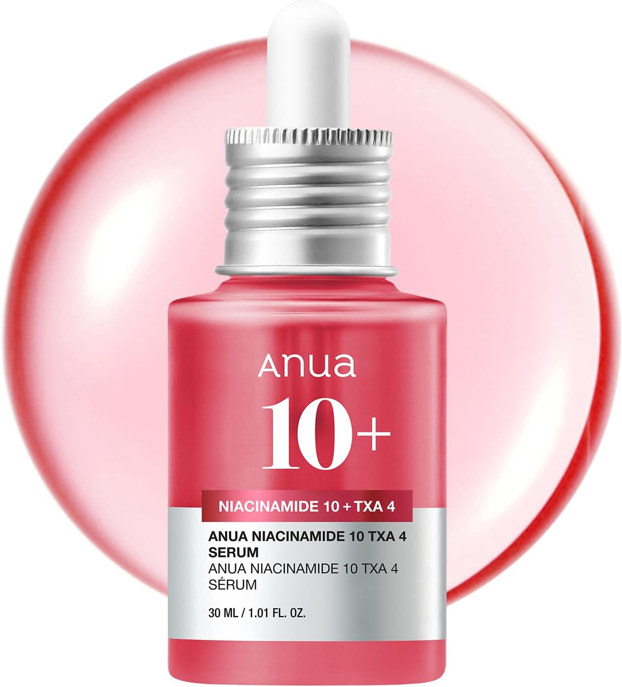 ANUA 10% Niacinamide+ 4% TXA Serum, Ceramide, Hyaluronic Acid, Tranexamic Acid, Vitamin B12 Natural color, Korean Glass Skin, Fragrance-Free, Dark Spot Serum, Korean Skincare