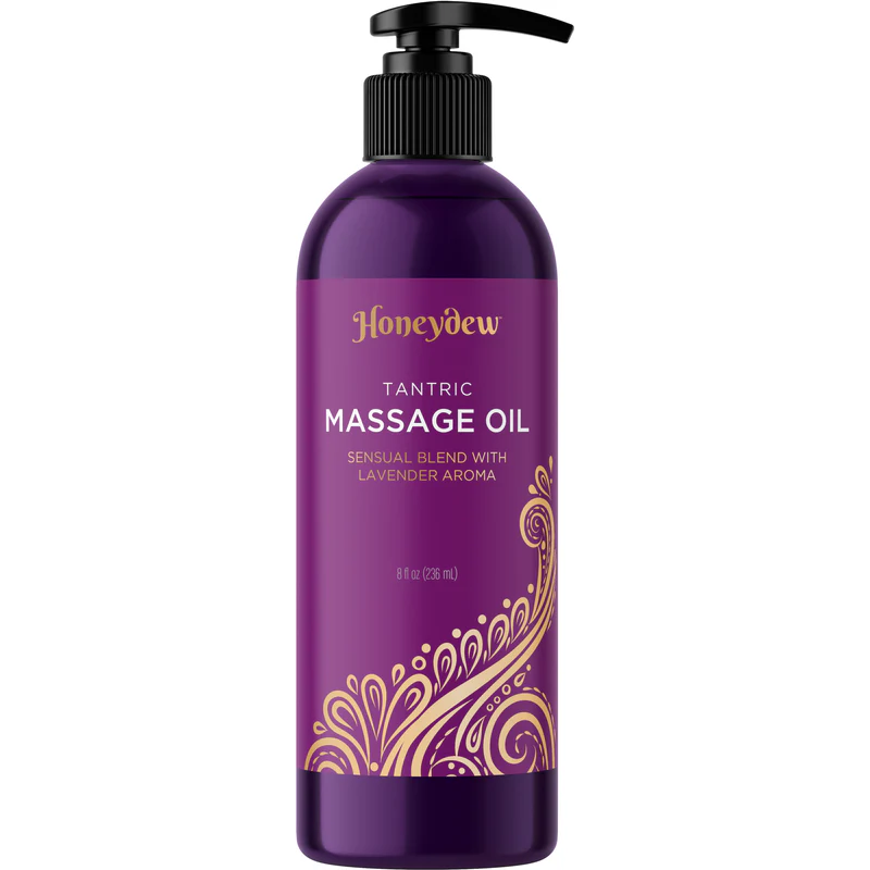 Honeydew Lavender Massage Oil for Couples Relaxation - Non Greasy Non Staining Irresistibly Silky Full Body Massage Oil for Massage Therapy with Lavender Essential Oil - Therapeutic Grade Non GMO and Vegan